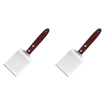 Stainless Steel Cookie Spatula Turner, 2 Pack Mini Brownie Spatula, Flexible Kitchen Small Turner with Wooden Handle for Nonstick Cookware, Heat Resistant No Scratch Flipper for Egg Pancake, 1 Pcs
