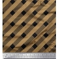 thumbnail image 1 of Soimoi Brown Poly Georgette Fabric Diagonal Stripe Printed Craft Fabric by the Yard 42 Inch Wide, 1 of 5