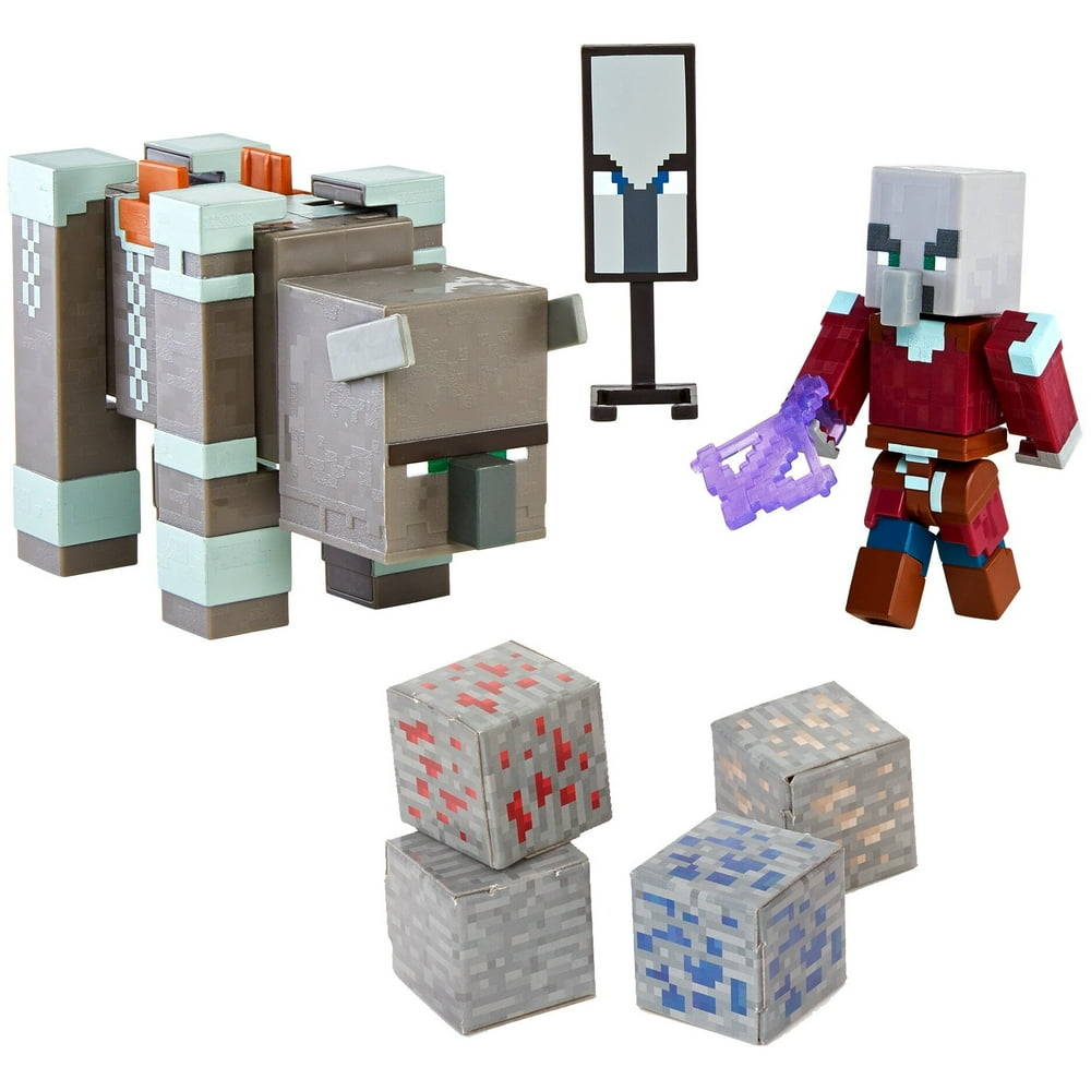 Minecraft Dungeons Ravager & Raid Captain Buildable Figures Walmart