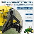 thumbnail image 4 of M optimized 3 Point Trailer Hitch for Tractor with 2" Receiver and Towing Ball Hitch for Category 1 Tractors, 3 Pt Quick Hitch Drawbar Adapter for BX, Kubota, NorTrac, Kioti, Yanmar, 4 of 8