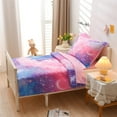 thumbnail image 4 of NTBED Galaxy Space Planet with Star Glitter Toddler Bedding Set Pink Comforter Flat Sheet Fitted Sheet and Pillowcase, 4 of 6