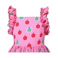 thumbnail image 6 of Girls Dress Pink Apple Fruit Printed Back To School Sundress Sleeveless 4 Years, 6 of 8