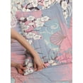 thumbnail image 3 of East Reversible Bedspread Set, Japanese Cherry Blossom Sakura Tree Branches Blooms Spring Season Foliage Art, Pillow Shams & Comforter Microfiber Bedding Set, 3 Sizes, Pale Pink, by Ambesonne, 3 of 4