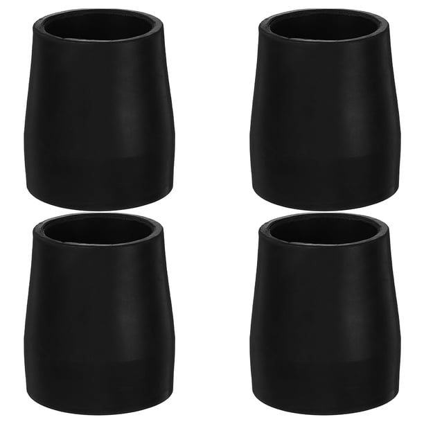 4 almohadillas de goma antideslizantes para patas de silla de baño, color negro, antirayaduras, para mayor estabilidad y protección del suelo