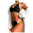 thumbnail image 2 of WREESH Maillot de Bain Bikini Sans Manches à Bretelles Ajourées Fluorescentes pour Femmes, 2 of 6