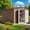 6' x 8'-Brown, variant on Asofer 6'x4' Outdoor Storage Shed, Heavy Duty Metal Garden Shed with Lockable Higher Hinged Door, Tool Storage for Patio, Backyard, Lawn, Dark Gray