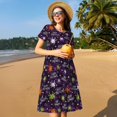thumbnail image 4 of Vsdgher Robes Midi Maxi Décontractées d'Été 2025 pour Femmes, Manches Courtes, Col Rond, Robe de Plage, 4 of 6