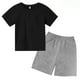 thumbnail image 5 of Conjunto de camiseta de algodón para niños, ropa informal de manga corta para niños y niñas de 2 a 12 años, conjunto de verano de color sólido para bebés, 5 of 5