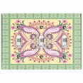 thumbnail image 1 of Metal Light Switch Plate Cover Green Pink Floral Paisley Circular Tile Pattern TIL086, 1 of 13