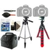 Tall and Flexible Tripod + Universal Screen Protector & Accessory Cleaning Kit For All Canon Cameras