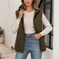 thumbnail image 2 of Gaexia Womens Vest Jacket,Winter Lightweight Quilted Hooded Vest Warm Thin Padded Sleeveless Jacket Cozy Soft Lined Casual Fall Fashion Outerwear, 2 of 6