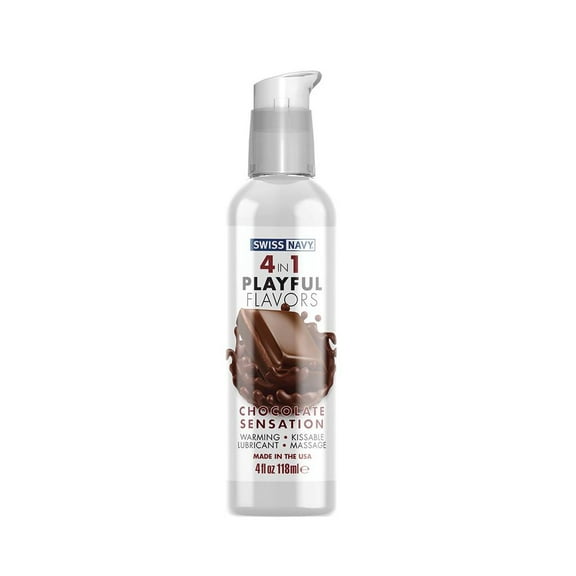 Swiss Navy 4-in-1 Playful Flavors Flavored Lubricant 4oz - Chocolate Sensation