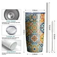thumbnail image 6 of 20oz Tumbler with Lid and Straw Stainless Boho Flowers Steel Vacuum Insulated Water Coffee Tumbler Cup, Double Wall Vacuum Insulated Travel Mug Reusable Tumblers for Ice Drinks, Hot Beverage, 6 of 7
