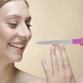 thumbnail image 3 of FRCOLOR nail art tool 2pcs Stainless Steel Double Side Nail File Emery Board Straight Nail Files Nail Polish Patching Professional Tools (Rosy),4.72"X0.59"X0.39", 3 of 5