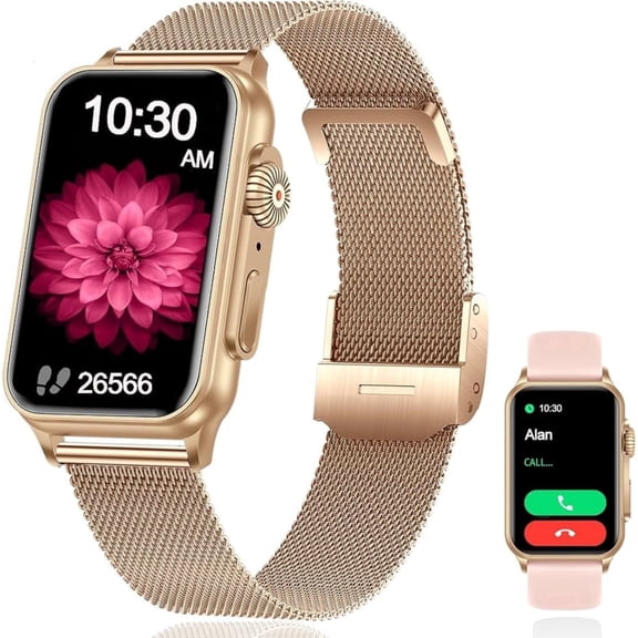 FITVII Nexa Smart Watch Health & Fitness Tracker (Answer/Make Calls) Bluetooth MEngdaln with 24/7 Heart Rate and, Sleep Tracking, 120 Sport Modes steps tracker Activity Tracker for Women