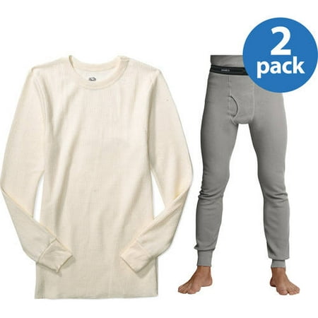 Hanes Men;s X-Temp Thermal Underwear Crew Top and Bottom Set, 2 Pack, Your Choice