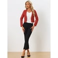 thumbnail image 4 of DARING DIVA Women's Crop Collarless PU Moto Biker Jackets XL Red, 4 of 6