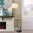 thumbnail image 3 of Teamson Home Lampadaire Port USB & Table en Bois Blanc Éclairage Moderne Blanc, 3 of 10