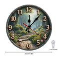 thumbnail image 2 of Forest Stairs Garden Wall Clock 10 Inch Silent Non Ticking Round Wooden Clock Decoration for Living Room Kitchen Bedroom Bathroom Office Classroom, 2 of 8