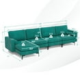 thumbnail image 4 of Costway Modular L-shaped Sectional Sofa w/ Reversible Chaise & 4 USB Ports Teal, 4 of 10
