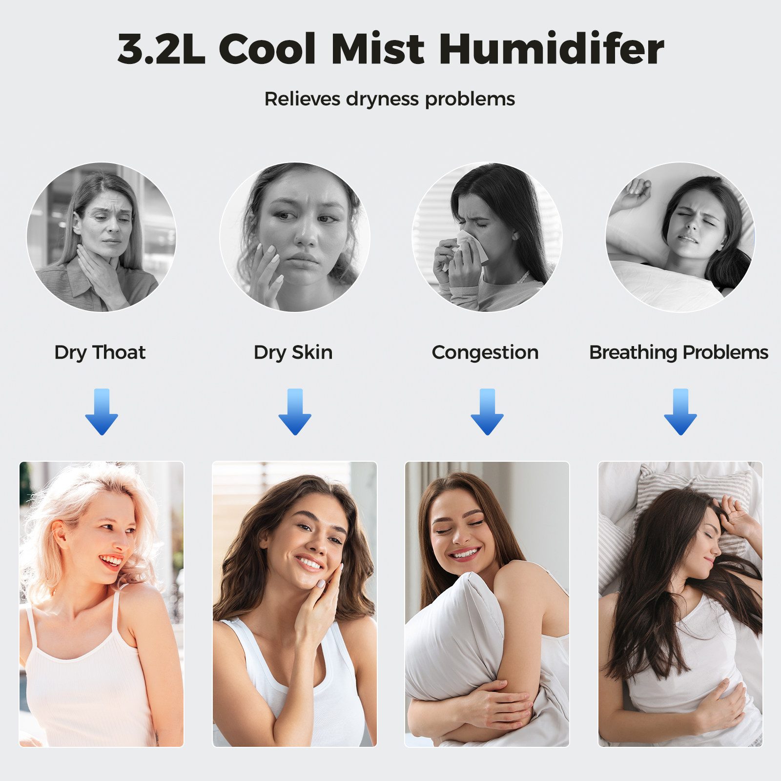 Patbrela 3.2L Cool Mist Humidifier with LED Display photo 3