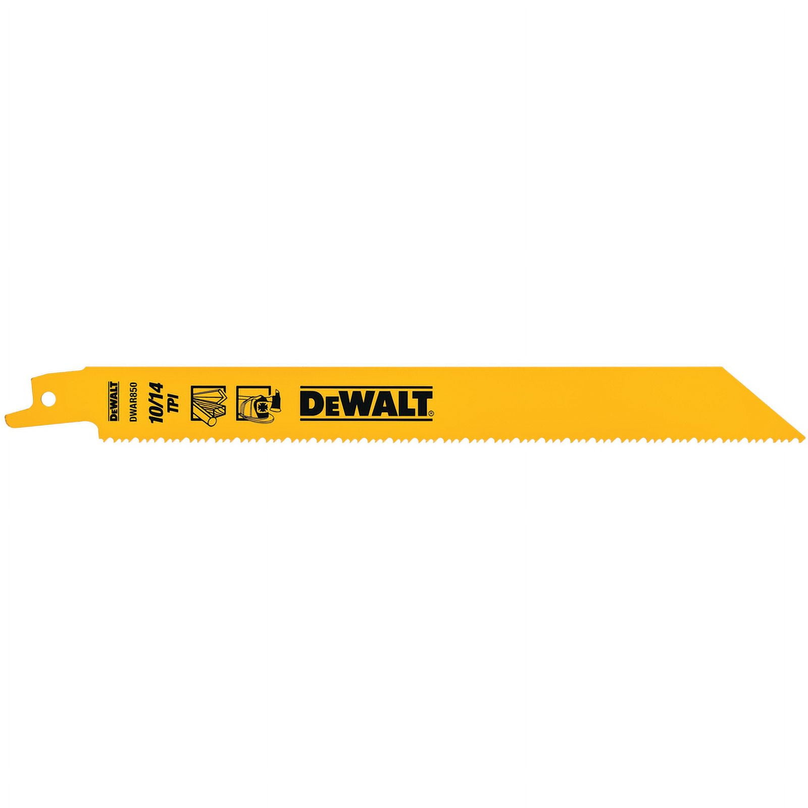 Dewalt DW4846 Bi-Metal Straight Reciprocating Saw Blade, 8in L x 3/4in W, 10/14 TPI