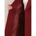 thumbnail image 5 of DARING DIVA Women's Double Breasted Shawl Collar Long Coat With Pockets M Burgundy, 5 of 6
