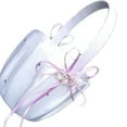 thumbnail image 2 of Colorful Bowknot Satin Wedding Flower Girl Basket Romantic Ceremony Decoration Wedding Accessories purple, 2 of 9