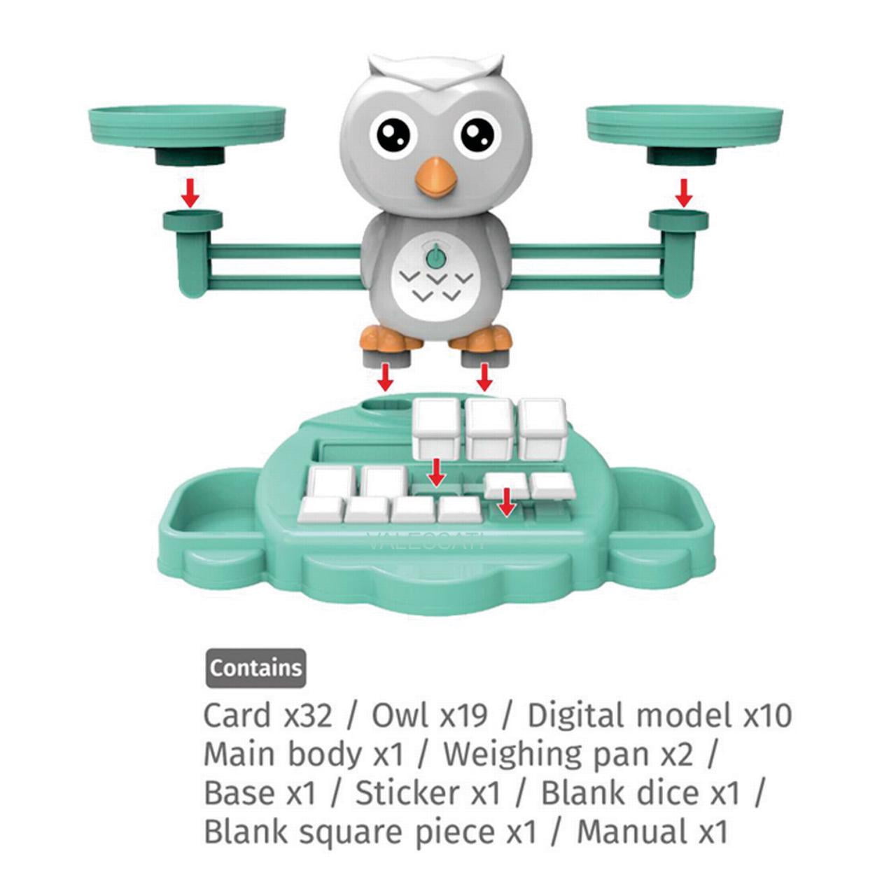 Valessati Owl Balance Math Toy for Kids Ages 6 and up, Counting Learning Game