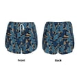thumbnail image 6 of Uemuo Blue Leaves A Pattern Women's Athletic Shorts High Waisted Running Shorts with Liner Pockets Gym Elastic Workout Shorts-X-Large, 6 of 9