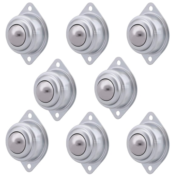XiKe 8 unidades de rodamientos de transferencia de bolas de 1.0 in, unidad de transferencia de bolas de acero cromado duro con rodillos giratorios utilizados para transportadores de soporte de rodillo