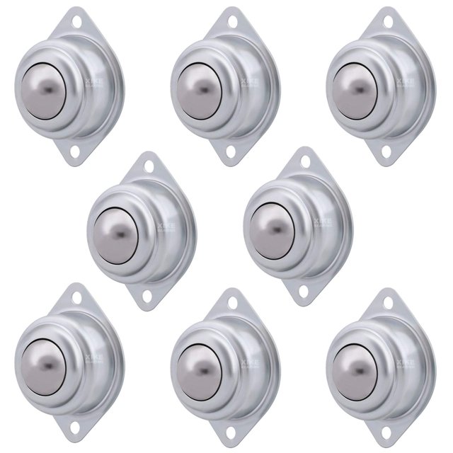XiKe 8 unidades de rodamientos de transferencia de bolas de 1.0 in, unidad de transferencia de bolas de acero cromado duro con rodillos giratorios utilizados para transportadores de soporte de rodillo