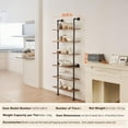thumbnail image 3 of Choco Moon Industrial Pipe Shelf 6 Tier, 24x9.84in Wall-Mount, Kitchen/Bedroom Storage, Sturdy Metal Rack, Space-Saving Solution, 3 of 11