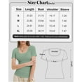 thumbnail image 4 of Womens Scoop Neck Ribbed Knit T-Shirts Slim Fitted Short Sleeve Top Summer Basic Shirt, 4 of 7