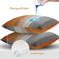 thumbnail image 4 of Throw Pillow Covers 16x16 Inch Set of 2, Burnt Orange Gray Ombre Waterproof Outdoor Pillow Covers, Vintage Farmhouse Wooden Decorative Cushion Pillowcases for Couch, Sofa, Bed, Garden, Patio, 4 of 9