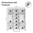 thumbnail image 3 of Ropero Closet Madesa Venus 6 Puertas Con Pies 180cm BB 1, 3 of 9