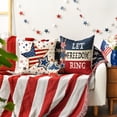 thumbnail image 5 of Sm:)e Stars and Stripes Polka Dot Stars Happy Fourth of July Throw Pillow Cover 18x18 Inch Set of 4, Polyester Patriotic Outdoor Pillow Case for Sofa Couch, 5 of 6