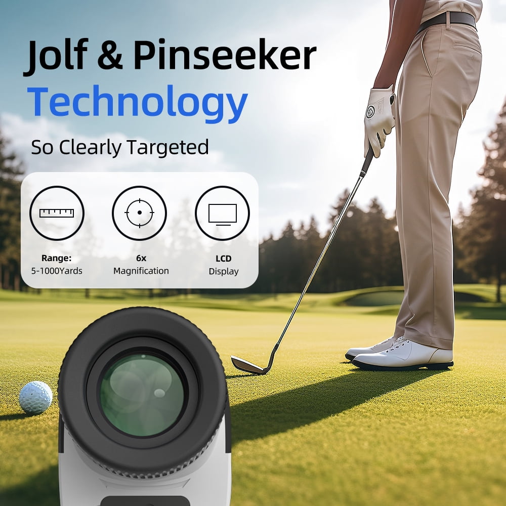 Laser Golf Rangefinder with Slope, Flag Lock Vibration, Rechargeable Range Finders with Magnet Stripe