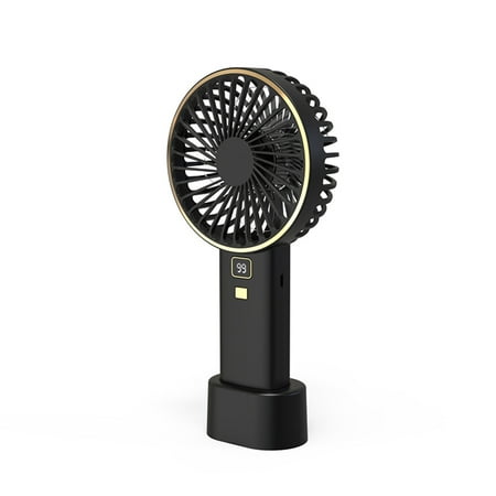 

maytalsoy Mini Handheld Fan Travel Portable Rechargeable Adjustable Cooling Digital Display Cordless Electronic Home Car Cooler Black