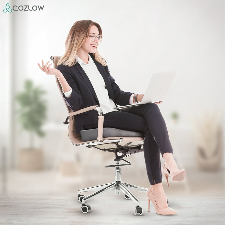 ErgoFoam Seat Cushion for Office Chair - Memory Foam Cooling Gel Coccyx  Cushion for Tailbone Pain - Tailbone Cushion - Sciatica Pillow for Sitting