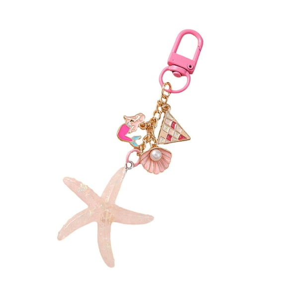 Creative Keychain Starfishes Keyring Chain Bag Charm Handbag Pendant Hangings Ornament Shell Car Key Chain Decorations