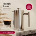 thumbnail image 2 of Living French Press Coffee Maker 20oz, Stainless Steel French Press Coffee, 4 Filter Heat Resistant Double Insulated, Rust-Free, Food Grade, Dishwasher Safe Coffee Pot, 2 of 8