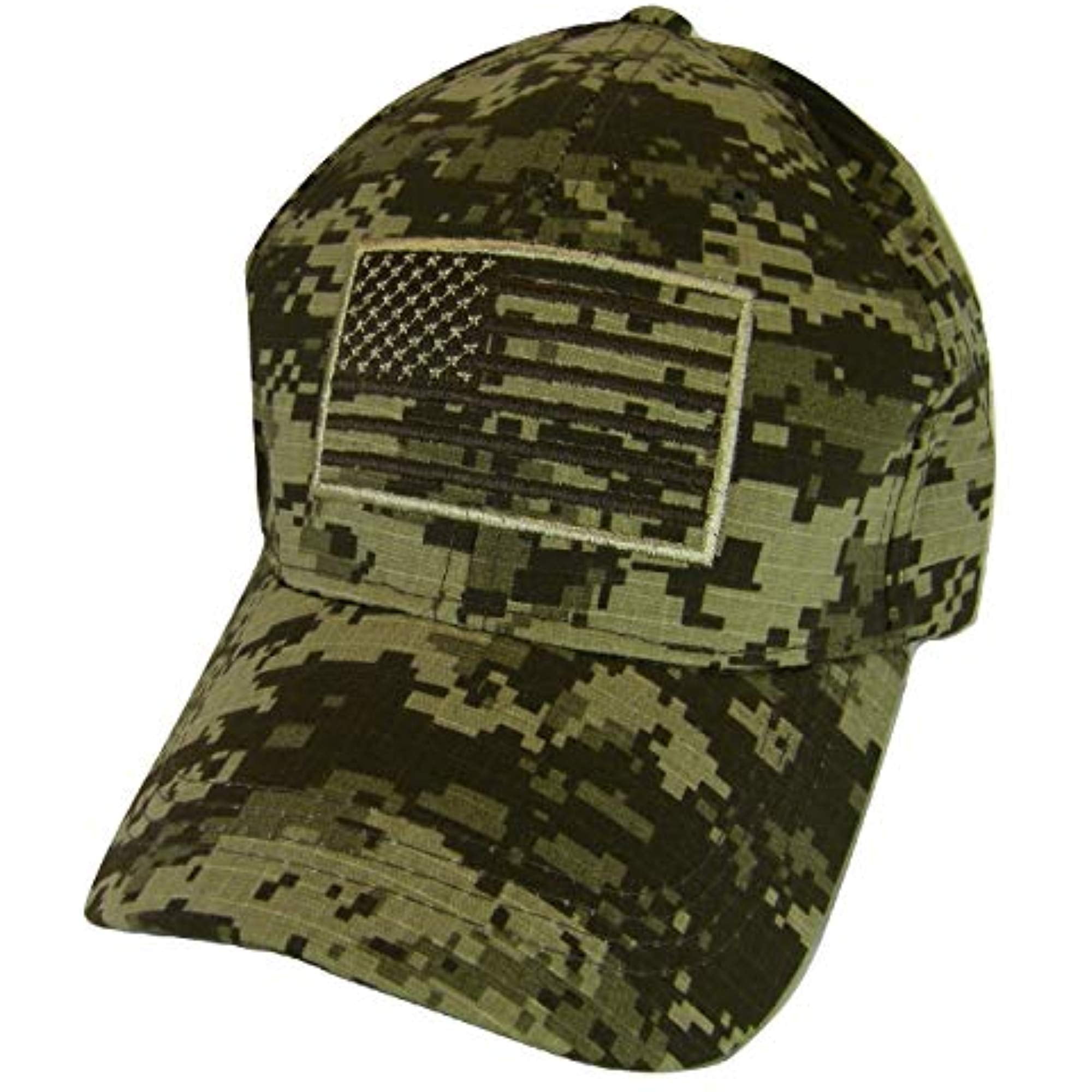 Embroidered American Flag Camouflage Cotton Adjustable Baseball Cap