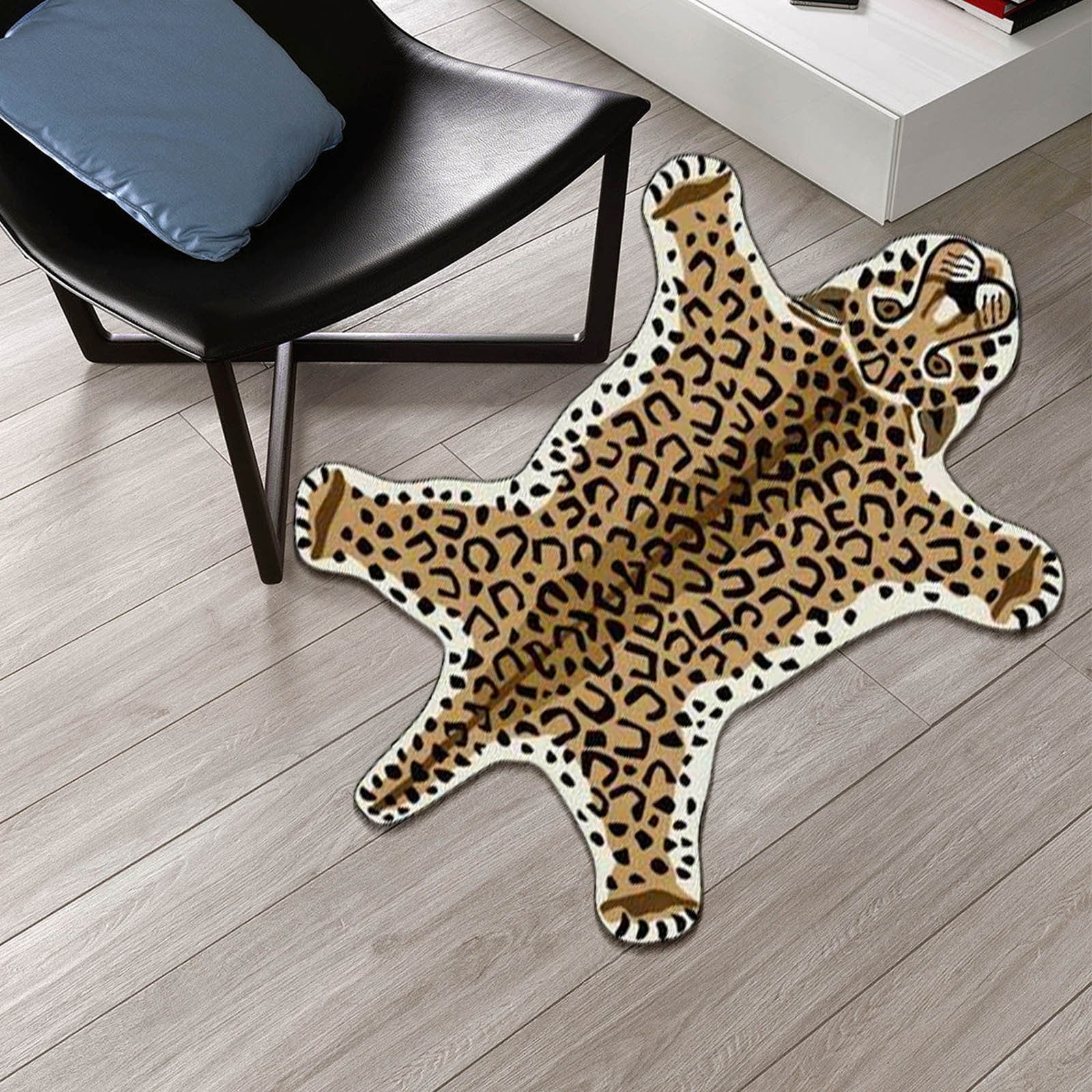 Camnix Tiger Shaped Rug Bath Mat Tiger Bathroom Rug Non-Slip Door Mat Animals Printed Area Rug Carpet Small Home Decor Mat Playmat Bathroom Shower Rugs, 35.4x23.6inch