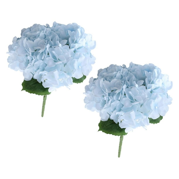 Ramo de flores de 2 piezas para San Valentín, regalo para el hogar, hortensia, flores para fiesta Azul claro