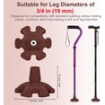 thumbnail image 4 of SupreGear Heavy-Duty Self-Supporting Non-Slip Cane Tip - 3/4 Inch Rubber Base, Six-Point, Brown, 4 of 8