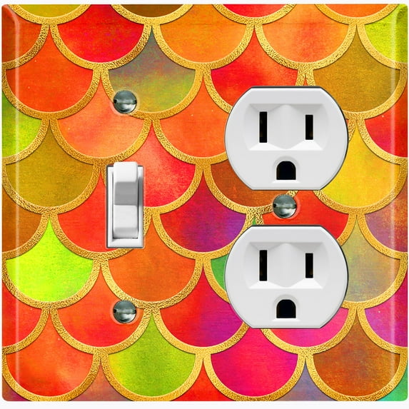 Metal Light Switch Plate Outlet Cover Mermaid Tutti MER015