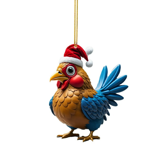 Cute Rooster Car Pendant Home Tree Decoration, Christmas Tree Ornament, Home Decor 1PC