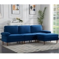 thumbnail image 5 of Aukfa 101" Velvet Sectional Sofa Pillow Top Arm Sleeper Couch for Living Room, Blue, 5 of 10