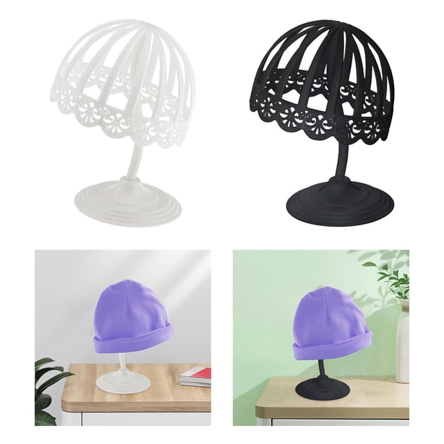 Soporte para exhibición de sombreros Macarena 2 piezas desmontable portátil Blanco 40cm Negro 40cm